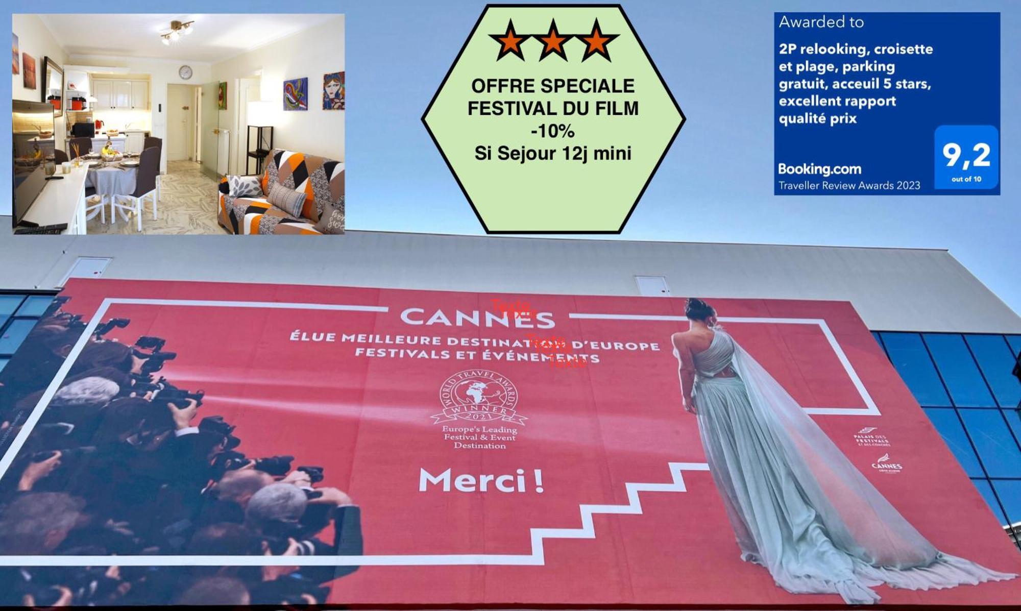 Offre Speciale Festival Film Si Sejour Superieur 12J , 2P Croisette, Grande Terrasse, Parking Gratuit, Calme, Accueil 5 Etoiles, Excellent Rapport Qualite-Prix Канни Екстер'єр фото